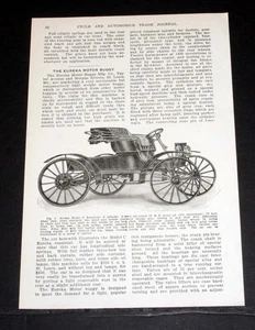 ALTE ZEITSCHRIFTENARTIKEL 1908, "DER EUREKA MOTORBUGGY" & "DER CHAMPION ROADSTER"! - Bild 1 von 3