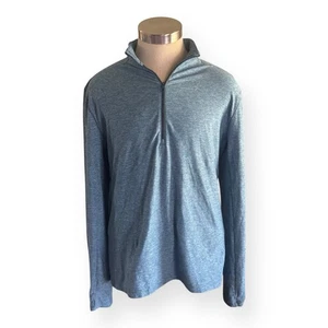 Lululemon Shirt Men’s L Soft Jersey Half Zip Light Blue Pullover Comfort - Picture 1 of 15