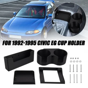 Dual Drink EG CUP HOLDER UPGRADE Kit Fits For 1992-1995 Honda Civic For JDM Cars - Foto 1 di 7