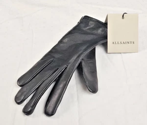 Guanto AllSaints 2 BTL in pelle nera con cerniera e zip. Solo guanto destro! Taglia S - Foto 1 di 5