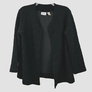 Chicos Travelers Blazer Jacke Large schwarz offen 3/4 Arm Struktur Büro Reise - Bild 1 von 8