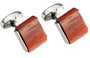 Gemelos cuadrados de secuoya de lujo para hombre 5a boda regalo gemelos DIRECTOS - Imagen 1 de 10