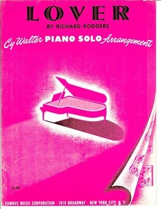 1932 LOVER by RICHARD RODGERS Sheet Music CY WALTER PIANO SOLO ARRANGEMENT - Picture 1 of 3