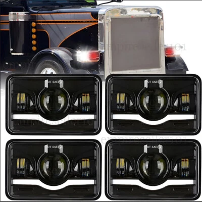 Faros LED DRL cuadrados DOT 4 piezas 4x6" para Ford LTD LTL9000 Thunderbird Mustang Foto 1 de 4