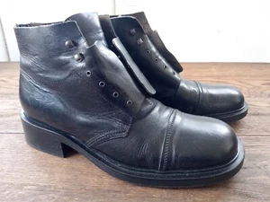 Aketohn mens black leather shoes size 10 made in Italy - Picture 1 of 11