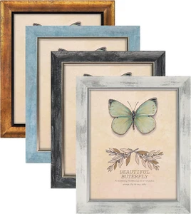 8X10 Picture Frames Set of 4 Rustic Retro Photo Frame with HD Plastic Cover for - Picture 1 of 7