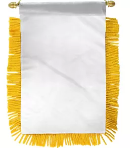 1 dozzina di mini banner bianco tinta unita bandiera 4x6 pollici specchio retrovisore bandiera - Foto 1 di 2