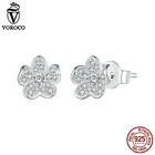 Voroco Fashion 925 Sterling Silver Full Inlay Flower Stud Earrings Jewelry Women