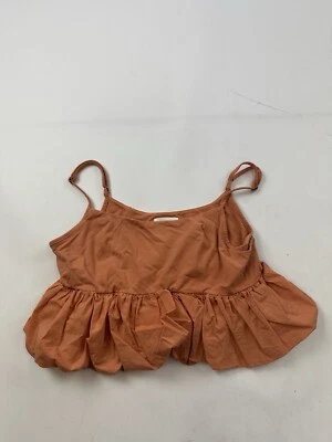 Anthropologie Maeve Shirt Womens Medium Ruffled Bubble Hem Cropped Tank Top - Image 1 of 4