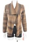 NEW Ruby Rd Womens Sweater Size S Brown Striped Cardigan Long Sleeve Acrylic