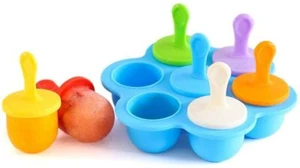 Molde para cubitos de hielo, moldes de silicona, caja de suplementos alimenticios de silicona para bebés de 7 agujeros, 2 piezas - Imagen 1 de 3