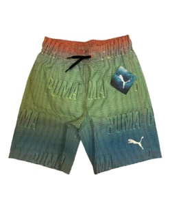 PUMA Swim Trunks Youth Boys Small Lined Ombre Multicolor Tie Dye - Picture 1 of 4