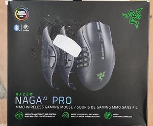 Razer Naga V2 Pro MMO Wireless Gaming Mouse Black 22 Programmable Button 2.4 Ope - Photo 1/2