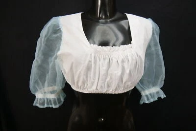 Gr.42 Dirndlbluse weiß Bluse für Dirndl Trachten Redl mit Tüll Rüschen B11502 - Bild 1 von 4