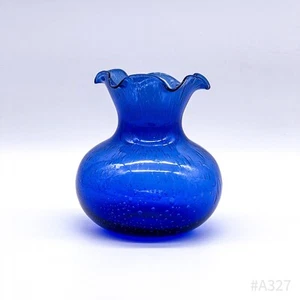 Vintage Vaso Vetro per Fiori Decorativo IN Sintetico Blu 15cm - Bild 1 von 10