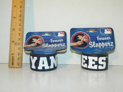 2 ct lot NEW YORK YANKEES Slap Bracelet Silicone 9" WRIST BAND MLB forever Cover