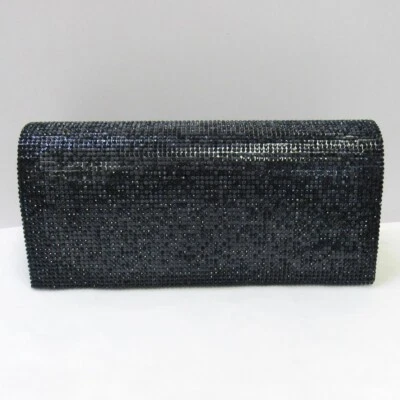 Bolso sin asas de noche azul marino con estrás brillante boda formal #343NV Foto 1 de 4