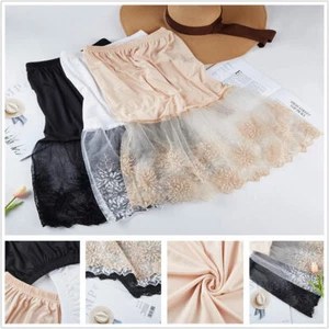 Women Lace Slip Dress Skirt Extender Knee Length A-Line Half Slip Extenders - Picture 1 of 9