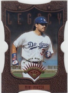MIKE PIAZZA LEAF FRACTAL MATRIX Z-AXIS BRONZE DIE CUT DODGERS #191 1997 97