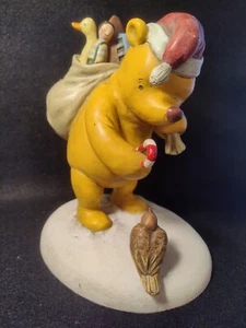 Classic Pooh Santa w/Toy Bag of Presents DISNEY Christmas Figurine By Charpente - Picture 1 of 2