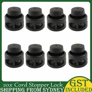 20x Double Hole Toggle Cord Stopper Locks End Drawstring Spring Loaded With Hole - Picture 1 of 11