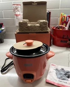 DASH Mini Rice Cooker Steamer w/Removable Nonstick Pot, Keep Warm Function-Pink - Picture 1 of 2