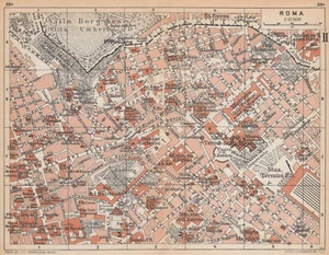 ROMA ROME Quirinale vintage town city pianta della città. Italy 1958 old map - Picture 1 of 1
