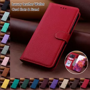 Funda tipo billetera de cuero con tarjetero abatible para Samsung Galaxy S25 Ultra/S24 FE - Imagen 1 de 60