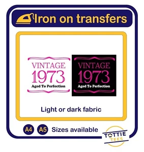Personalised VINTAGE iron on t-shirt transfers a5 a4 - Picture 1 of 3