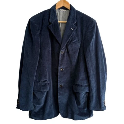 Chaqueta a medida de terciopelo VERSUS VERSACE Versus Versace 36/50 azul marino para hombre USADA Foto 1 de 4