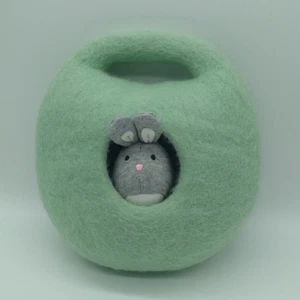 Lovevery 3 Little Bunnies in Green Felt Burrow Soft Toys - Picture 1 of 12