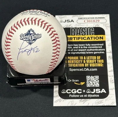Miguel Rojas Signed 2025 World Series Baseball Autographed Auto Dodgers JSA COA - Image 1 of 2