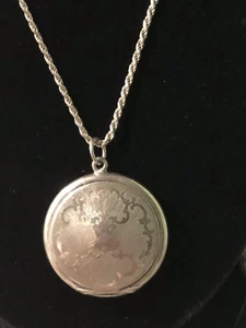"CADENA MEDALLÓN GRABADO DE LUJO ESTERLINA VINTAGE 20""" - Imagen 1 de 12