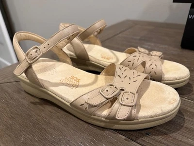 SAS Duo Beige Quarter Strap Adjustable Leather Comfort Sandals Women's 7.5 Slim - Image 1 of 4