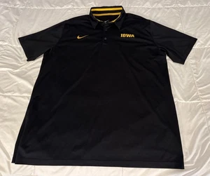 Camisa Polo Iowa Hawkeyes Para Hombres XL Negra Nike Dri-Fit Golf Logo NCAA - Imagen 1 de 6