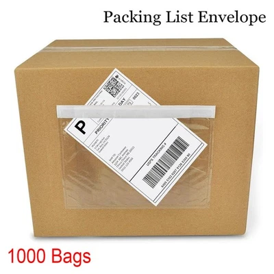 1000 7.5x5.5 Packing List Pouches Shipping Labels Adhesive Envelope Top-Loading - Image 1 of 4