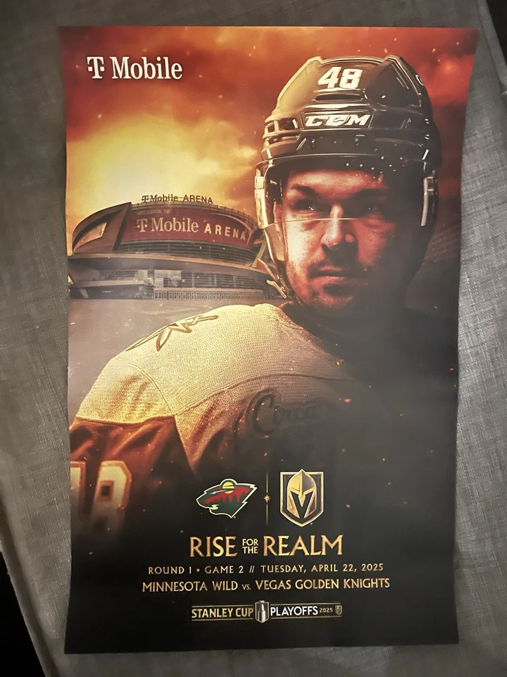 Vegas Golden Knights vs Minn Wild -2025 playoffs ronda 1 juego 2 póster/hertl Foto 1 de 1