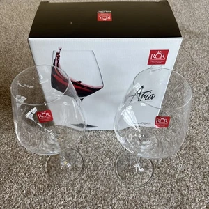 RCR ARIA Cristalleria Italiana Red Wine Glass Goblets Made In Italy Set of Two! - Picture 1 of 17