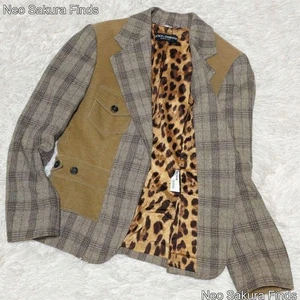 Dolce & Gabbana D&G karierte Leoparden Jacke Damen Gr. 42 selten Mantel Blouson - Bild 1 von 11