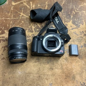 CANON REBEL XT EOS DS 126071 DIGITAL CAMERA W/ Canon Zoom EF 75-300mm Untested - Picture 1 of 12