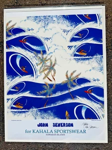 2010 John Severson Surfing Poster for Kahala Sportswear- Hand Signed Autograph - Picture 1 of 3