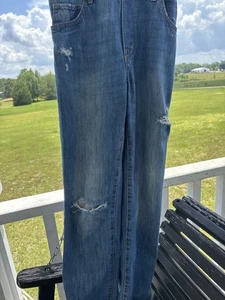 GAP Kids XXL Destressed Blue Denim Overalls 100% Cotton - Picture 1 of 8