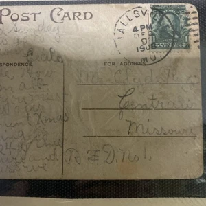 *EXTREMELY RARE* 1908 POSTCARD WITH BENJAMIN FRANKLIN 1 CENT GREEN STAMP - Picture 1 of 2