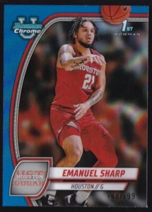 2024-25 Bowman Chrome University Blue Refractor #23 Emanuel Sharp 1st #d /199 - Picture 1 of 2