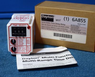 DAYTON 6A855 TIME DELAY RELAY -NEW In BOX- • 45$
