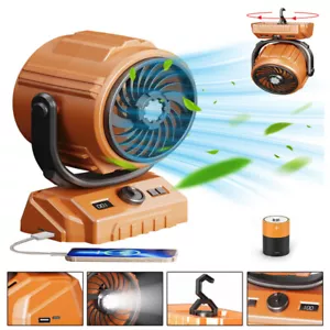 Portable Camping Fan 60000mAh USB Rechargeable Tent Fan w/ LED Lights Power Bank - Picture 1 of 16