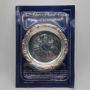 Silver-Plated 4" Coaster Vintage Reader's Digest 1988 Made in Italy Sealed - Picture 1 of 4