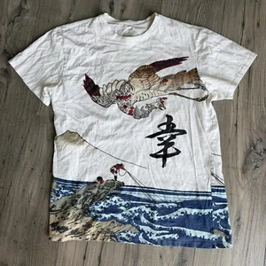 Rare Karakuri Tamashii Japanese All Over Print OAP Mens L T Shirt - Picture 1 of 4