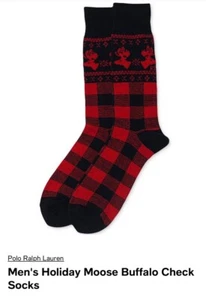 Polo RALPH LAUREN Men's Socks Moose Buffalo Check Cashmere Socks $35.00 - Picture 1 of 5
