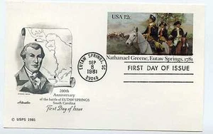 UX90 Nathanael Greene Eutaw Springs 1781, Artmaster FDC - Picture 1 of 1